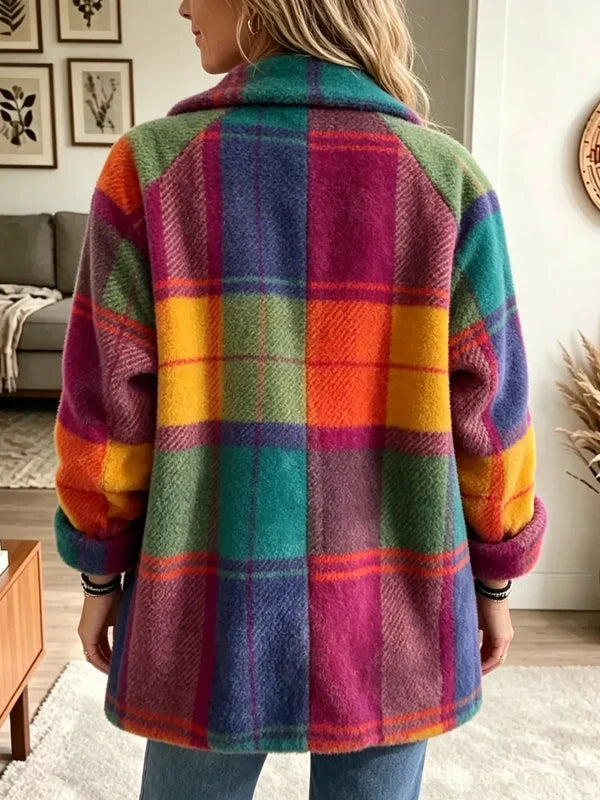 MANTEAU NAYA À CARREAUX CHIC