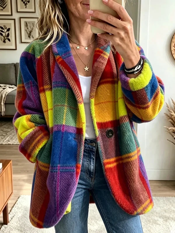 MANTEAU NAYA À CARREAUX CHIC